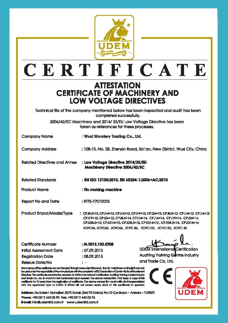 Chine Wondery Trading Co., Ltd Certifications